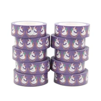 10pcslot 15mm10m purple unicorn washi stickers masking tapes decorative diy stationery office supplies washi tape set