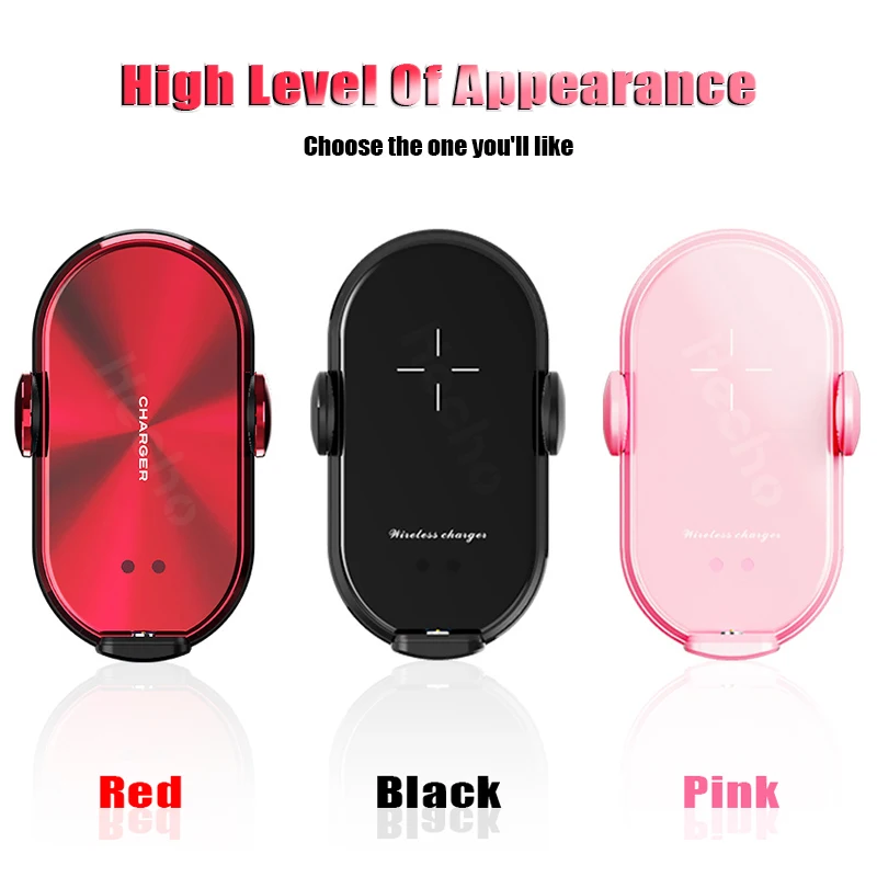 

Qi Automatic Clamping Wireless Charger Car Phone Holder Infrared Sensor Air Vent Mount With Magnetic Plug For All Mobile Phone