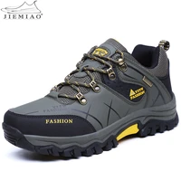 jiemiao new classic style mens trekking boots mountain climbing shoes outdoor non slip lace up mens sports shoes large size 47