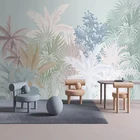 Фотообои на заказ 3D тропические растения лес Современное Абстрактное Искусство Настенная живопись Гостиная ТВ диван спальня Papel де Parede 3D