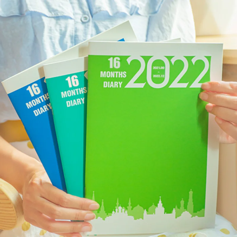 

2022 ежемесячный планировщик ноутбук B5 большой размер плоский планировщик повестки дня 48P креативные школьные офисные принадлежности Беспла...