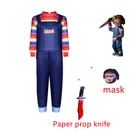 Новинка 2021, детский Ролевой костюм Чаки, косплей-костюм, привидение, кукла назад в душу, полный комплект страшных костюмов на Хэллоуин для детей