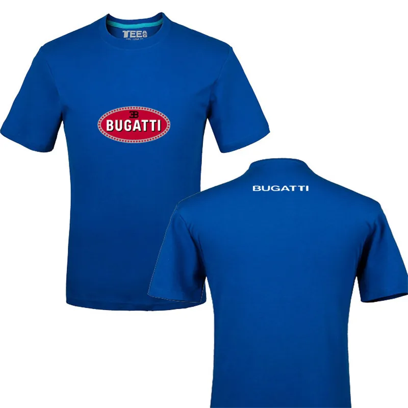 

new Creative Design Bugatti Logo T Shirt Solid Color Cotton T Shirt Men's Arrival Style Short Sleeve Men T-shirt