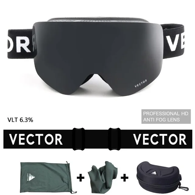 black white box Векторные брендовые лыжные очки мужские и женские двойные линзы UV400 противотуманные лыжные очки снежные очки Взрослые лыжные очки для сноуборда - Цвет: black white box
