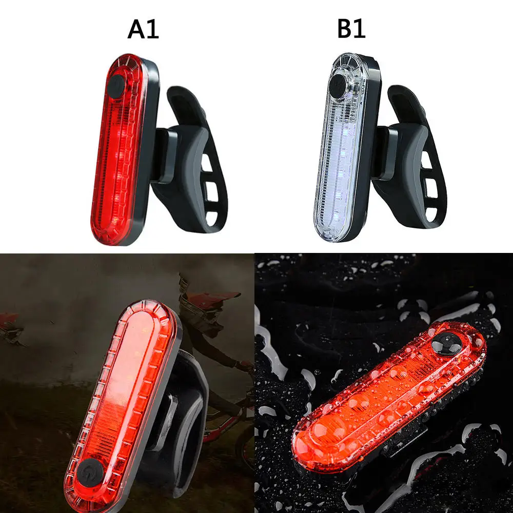 

USB Rechargeable Bike Light LED Taillight Super Bright Cycling Tail Light Safety Warning Flash Bicycle Light