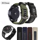 Ремешок кожаный и нейлоновый для Xiaomi Amazfit GTS 22eGTS2 MiniGTR 42 47 ммGTR22eStratos 23, 20 22 мм