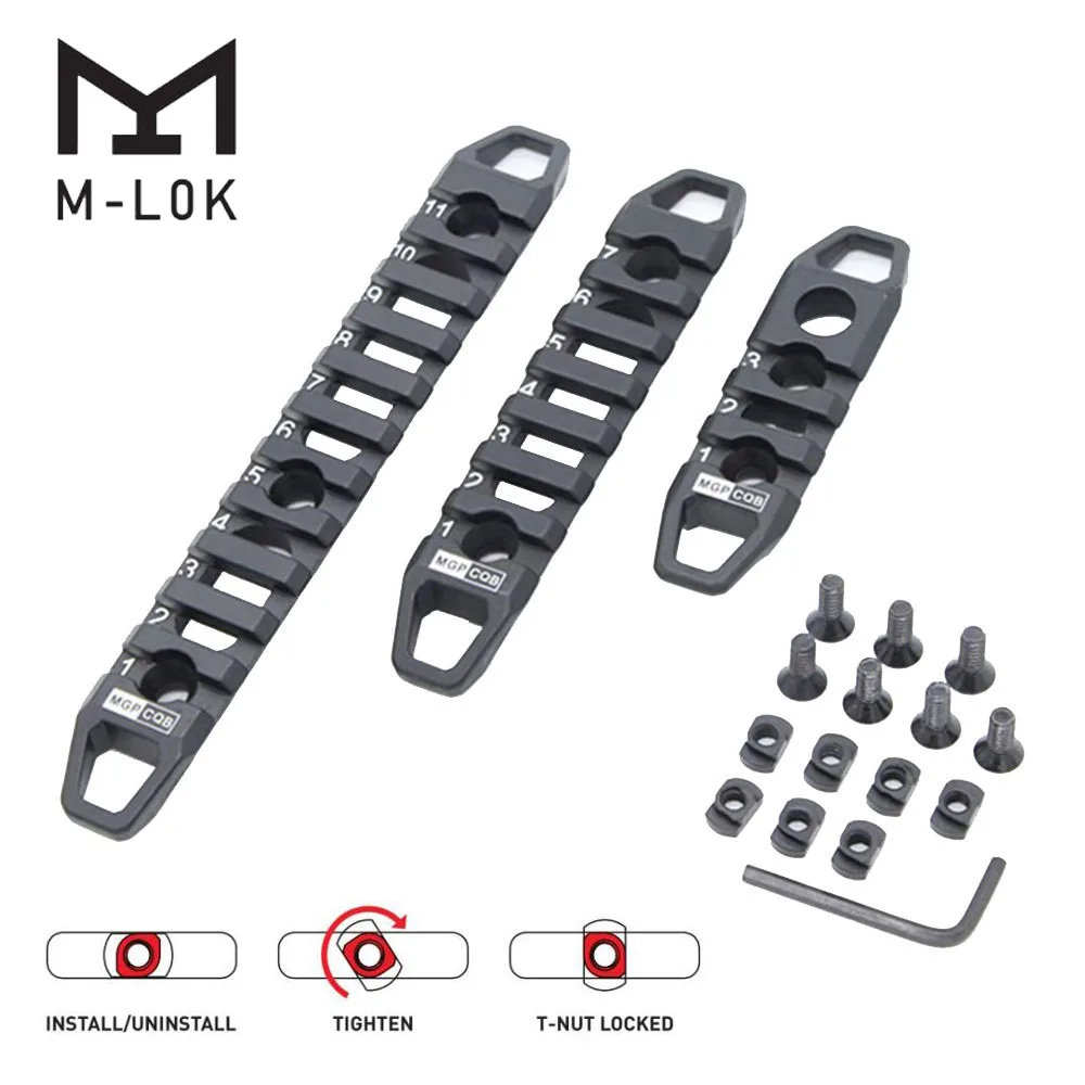 3-7-11-Slots M-LOK/Keymod Rail Base Segment Handguard Section Aluminum Picatinny Rails Rifle Scope Mount Hunting Gun Accessorie | Спорт и