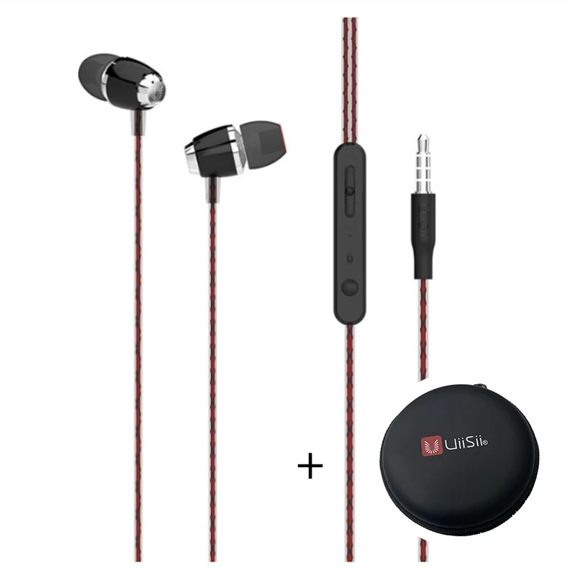 U4 red And box UiiSii наушники U4 в ухо бас стерео телефон наушники кабель управление с микрофоном Спортивная игровая гарнитура для IOS/Android телефон - Цвет: U4 red And box