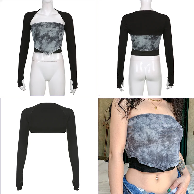 Женский укороченный топ Rockmore короткий с рукавами реглан уличная футболка