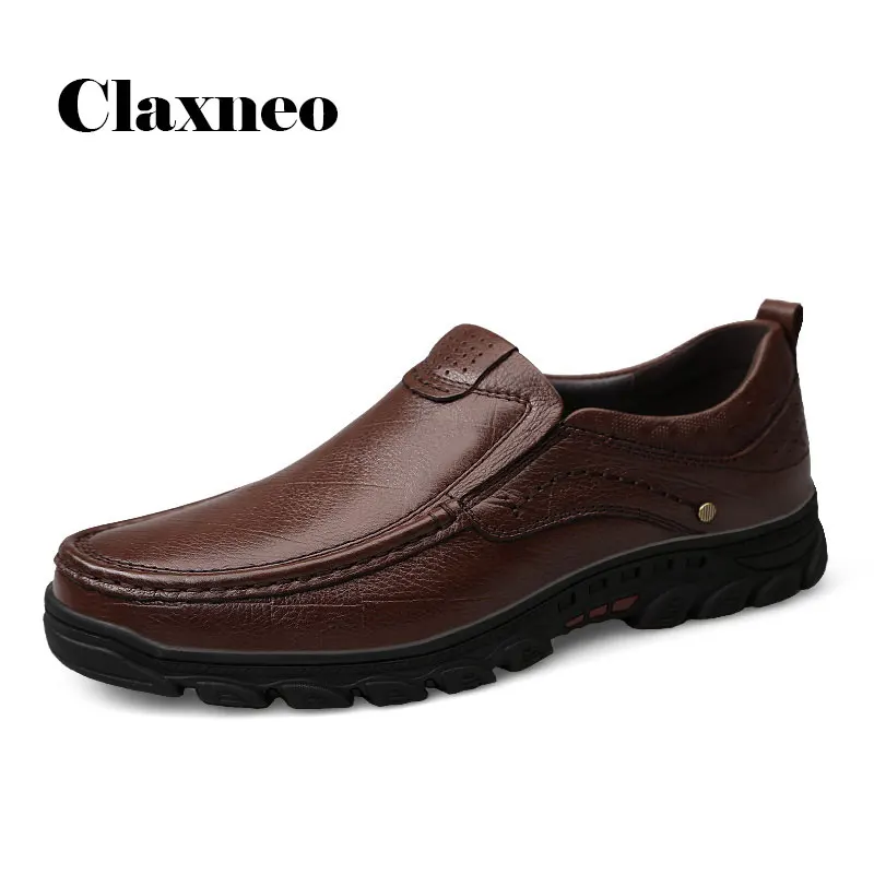 CLAXNEO Man Leather Shoes Slipons 2020 Spring Summer Male Loafers Genuine clax Men's Shoe walking Footwear Brand | Обувь