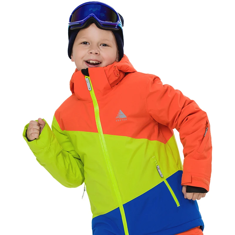 Детская Лыжная куртка цветная водонепроницаемая ветрозащитная для детей лыжная