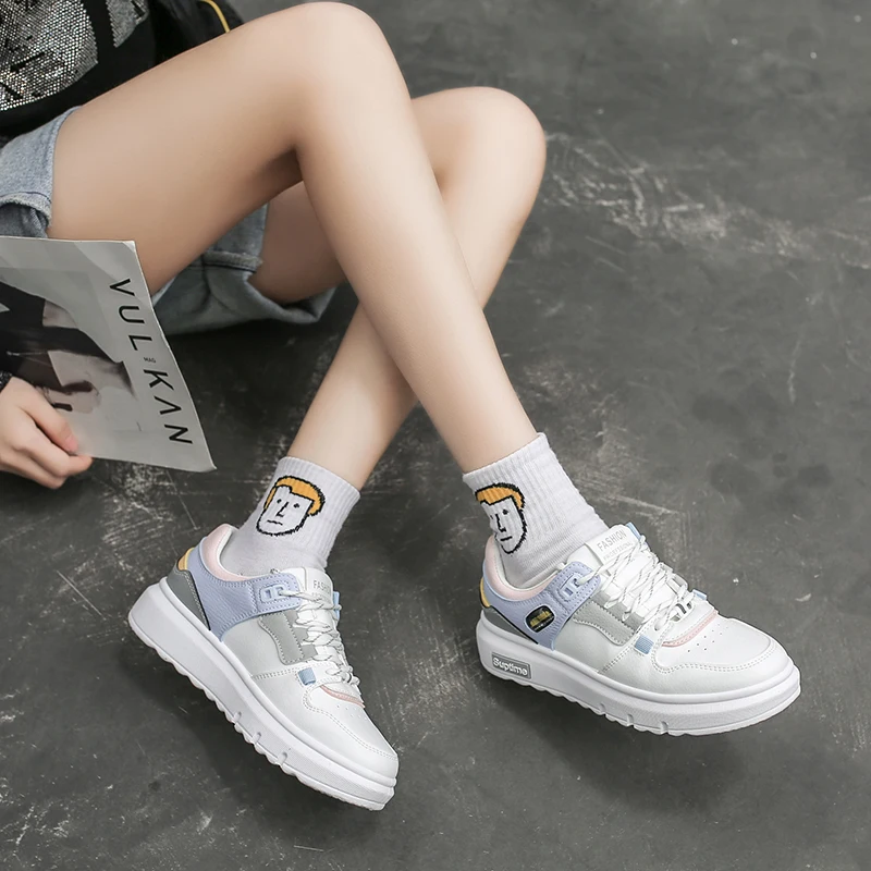 

2021 Spring Women Sneakers White Tennis Women Shoes Slip on Female Row Shoes Platform Flats Casual Ladies Vulcanize Waterproof