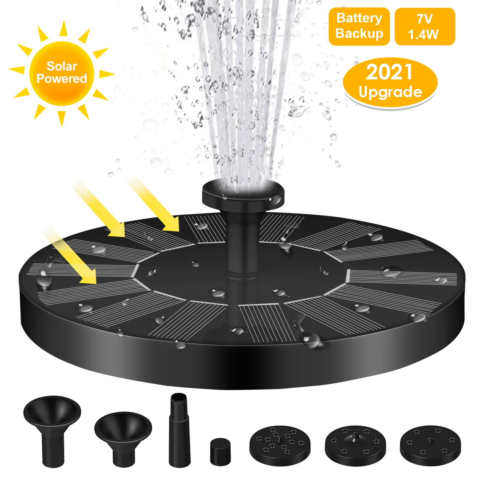 

Solar Fountain Garden Float Water Pump Pool Pond Ornament Outdoor Bird Bath Water Waterfalls Fountain Yard Decoration 1.4w