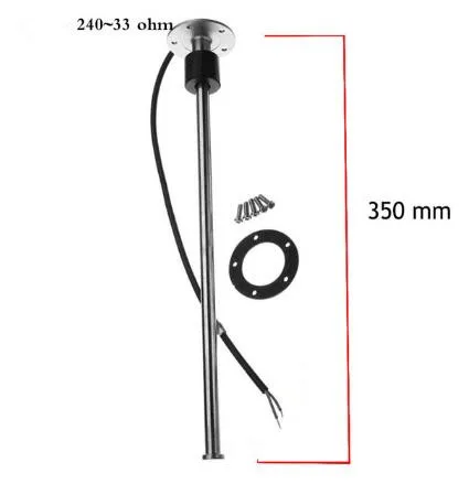 1 шт. нержавеющая сталь 5 отверстий датчики уровня топлива 0-190ohm 240-33ohm 200 250 300 350 450 мм датчики уровня воды для автомобиля лодки датчик - Цвет: 240-33ohm 350mm