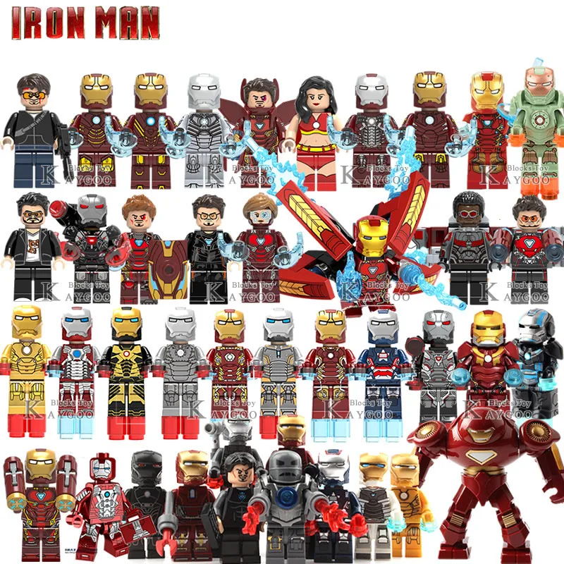 42pcsIronman 34 шт./лот, строительные блоки Marvel, супергерои, Мстители, DC, Человек-паук, Бэтмен, Железный человек, танос, Тор, модели, набор кирпичей, детская игрушка - Цвет: 42pcsIronman