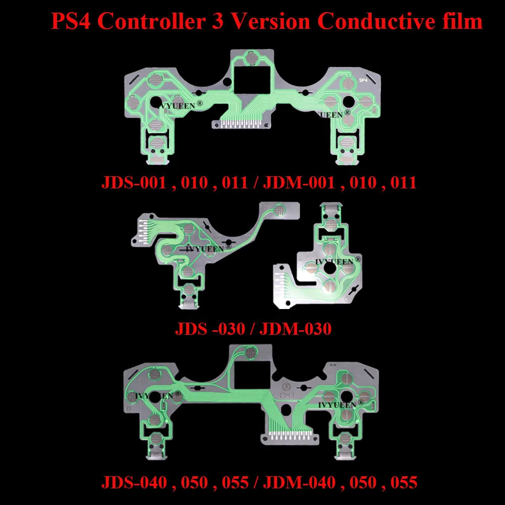 IVYUEEN 10 PCS Conductive Film for Dualshock 4 PS4 PRO Slim Controller Keypad PCB Ribbon Circuit JDS JDM 055 001 011 030 040 050 |