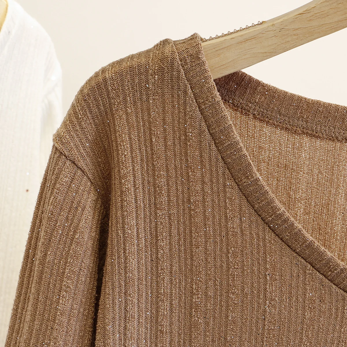 Fil-Lumiere трикотажные футболки женские 2020 Весна длинный рукав сплошной цвет топы