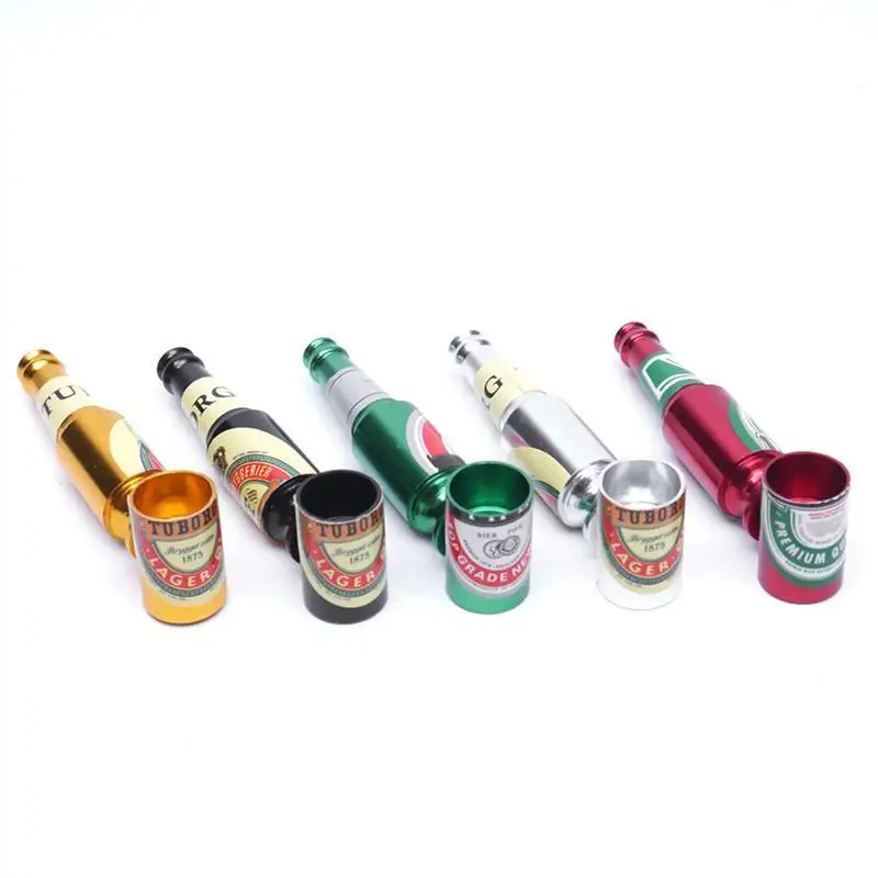 Мини карманная пивная бутылка металлическая алюминиевая трубка курительная