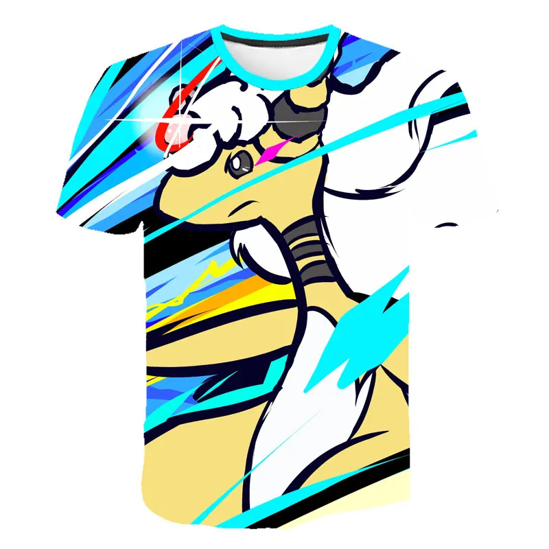 TS4128 Футболка с изображением детектива из фильма «Покемон Пикачу» Повседневные детские футболки с 3D принтом летние футболки модный детский костюм с героями мультфильмов - Цвет: TS4128