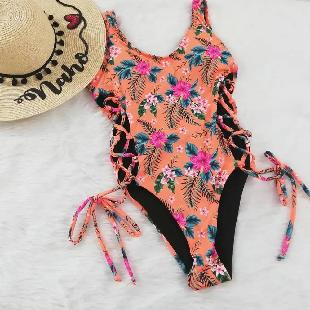2020 Одна деталь Плавание костюм Для женщин одежда повязка цветочный пляжная