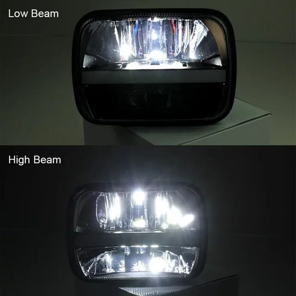 5x7 Inch led truck headlight 5x7" Auto square headlamp 6x7" high low beam for Jeep Cherokee XJ Trucks | Автомобили и