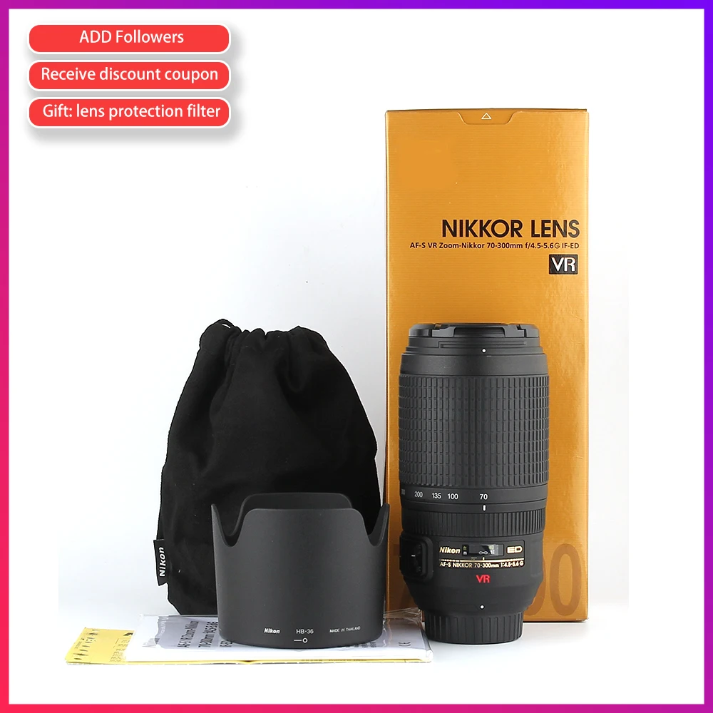 

Объектив Nikon 70-300 ED VR Nikkor AF-S 70-300mm f/4,5-5,6G ED-IF Очки виртуальной реальности VR Профессиональный Объективы для цифровой зеркальной камеры