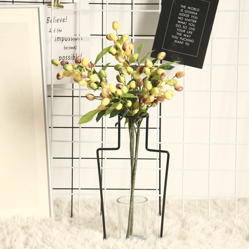 Поддельные оливковые фруктовые фасоли ветка цветы для рождества искусственные