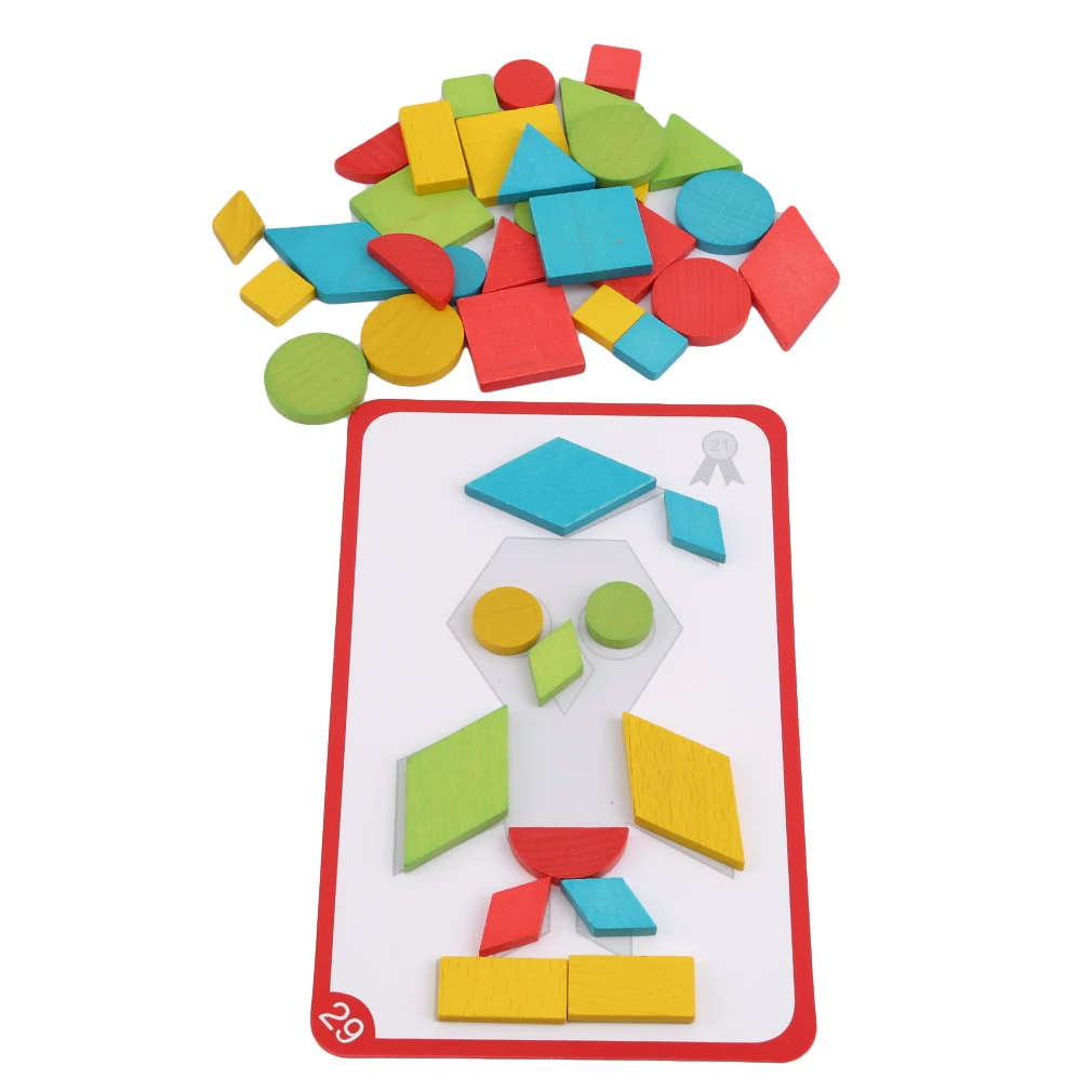 

1Set Montessori Materials Wooden Toy Jigsaw Puzzle Board Set Colorful Baby Educational Toys For Children Learning Developing Toy