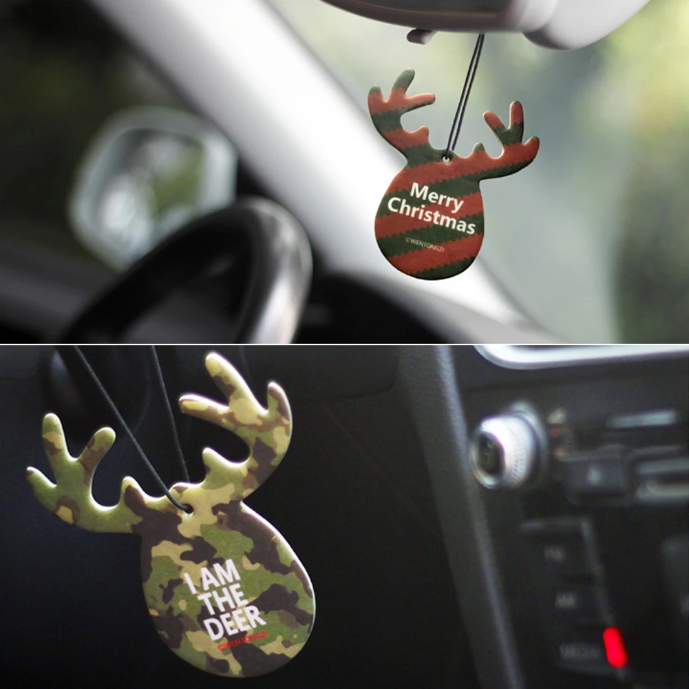 

Christmas Car Air Freshener Hanging Pendant Deer Fragrant Perfume Rearview Mirror Ornaments Aromatherapy Car Interior Decoration