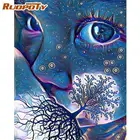RUOPOTY дети голубое лицо Масло Набор для рисования по номерам Diy масляные краски по номеру уникальный подарок акриловый холст ручная роспись дома стены А
