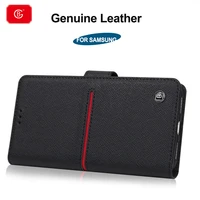 brand genuine leather case luxury for samsung galaxy note 8 9 10 plus phone 360 shockproof case full protective flip cover cases