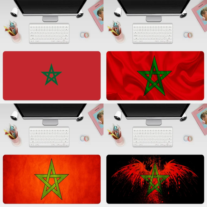 

Коврик для мыши для игрового компьютера с флагом Марокко, большой коврик для мыши, большой Настольный коврик, Нескользящий Резиновый базовы...