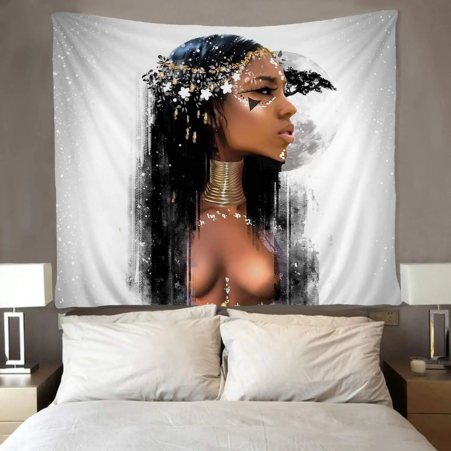 Афроамериканские элегантные гобелены для женщин хиппи искусство черное