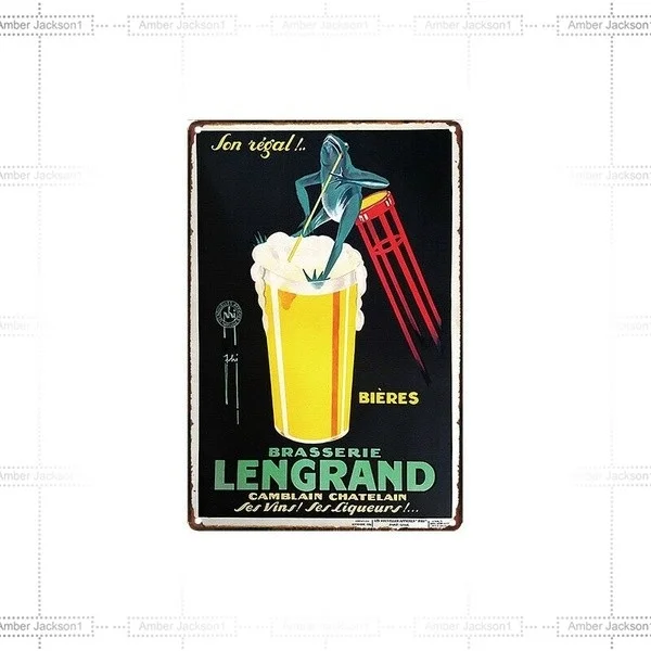 

Metal sign wall sign wall decorative plaque art collection Metal Tin Sign Bieres Lengrand Decor Bar Pub Home V