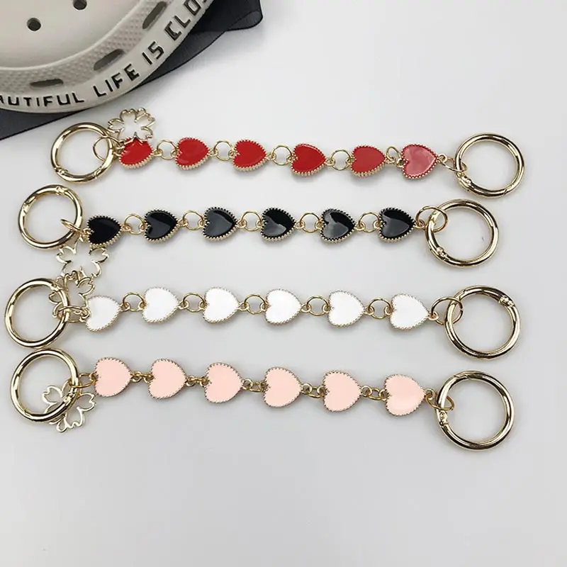 

2pcs Hot Sale Charms for Crocs DIY Quality Heart-shaped Shoe Chain Croc Accessories Fashion Elegant Clogs Shoe Buckle Girls Gift