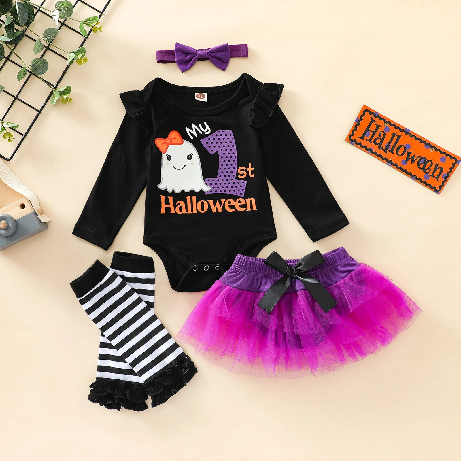 Юбка-брюки для новорожденных девочек Обложка ног повязка на голову с мультяшным