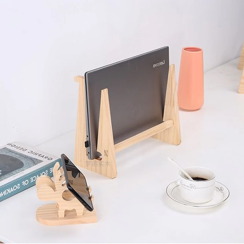 

Wood Universal Laptop Stand Cooling Bracket for Notebook Macbook Pro Air IPad Pro Detachable Wooden Holder Mount