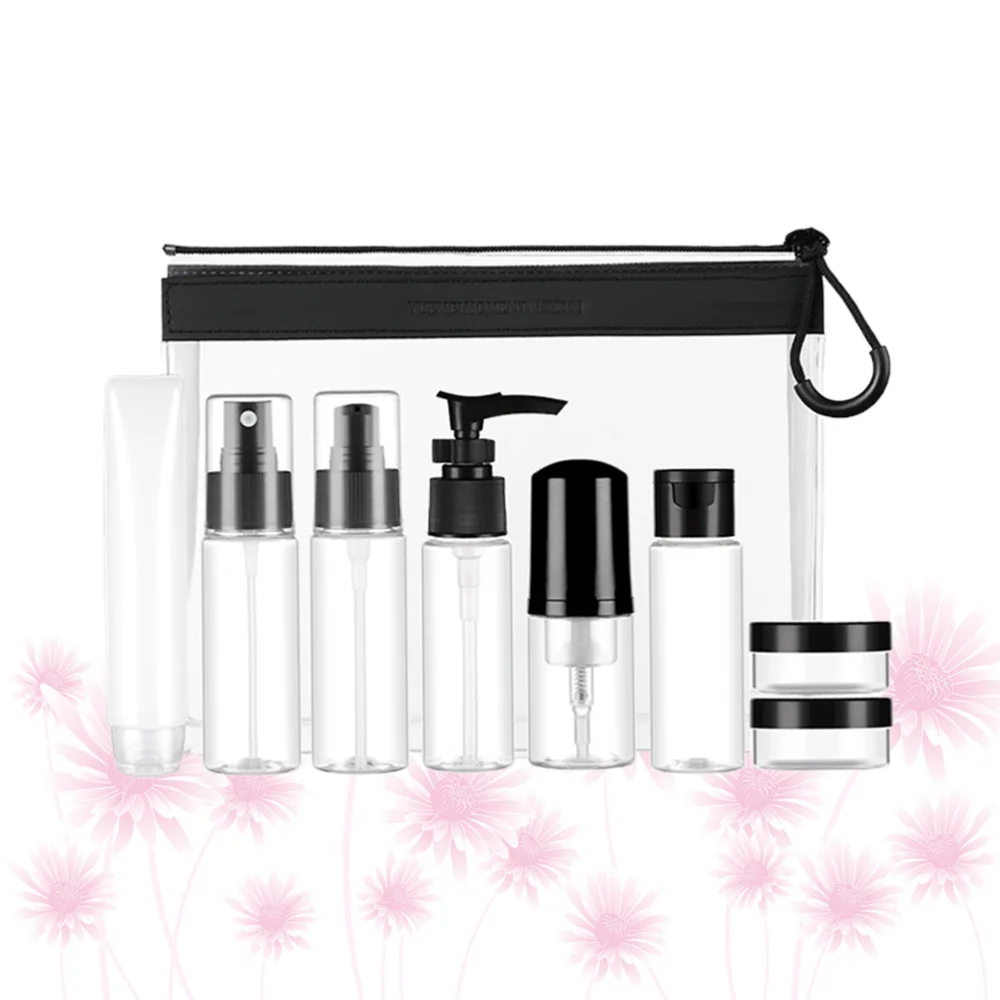 

1 Set of 50ml Press Pump Bottle Subpackaging Bottle Travel Dispenser Container Portable Lotion Bottle (Black)