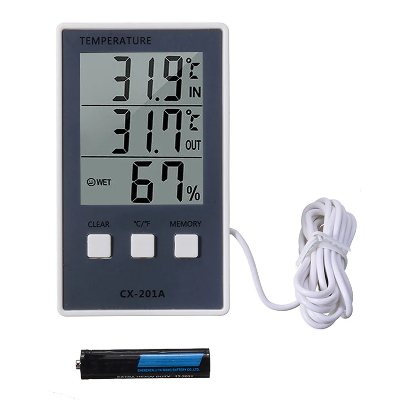 1.5V AAA Battery Hybrid Color Low Power Consumption Digital LCD Indoor/Outdoor Temp and Humidity Meter Temperature Instruments |