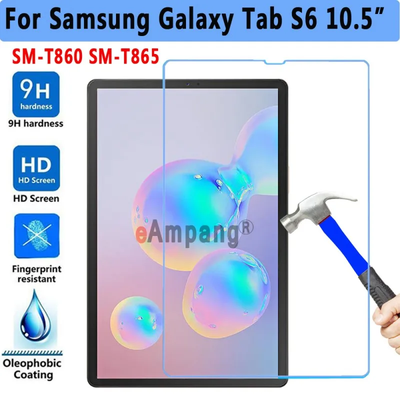Tempered Glass Кожаный чехол для samsung Galaxy Tab S6 10,5 SM-T860 SM-T865 T860 T865, мягкий умный чехол для samsung Tab S6 10,5+ пленка+ ручка - Цвет: Tempered Glass
