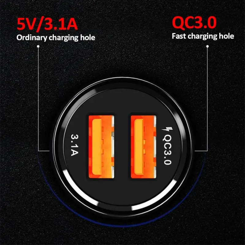 39W For Huawei Mate Xiaomi Android Iphone Car Charger Dual USB Fast Charging Universal For 12V 32V Cars Socket Output 5V6A