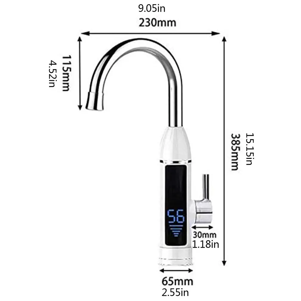 

LCD Display Instant Hot Water Tap Digital Electric Faucet 3000W Tankless Kitchen Instant Hot Water Heater Kitchen Faucet
