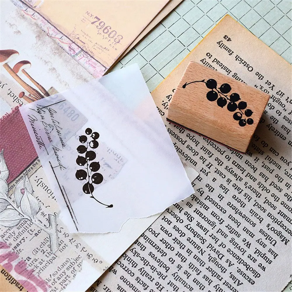 1 шт. Ретро лесные растения шаблон штампы Kawaii Канцелярские винтажные DIY Деревянные и резиновые штампы для планировщик для скрапбукинга детские подарки