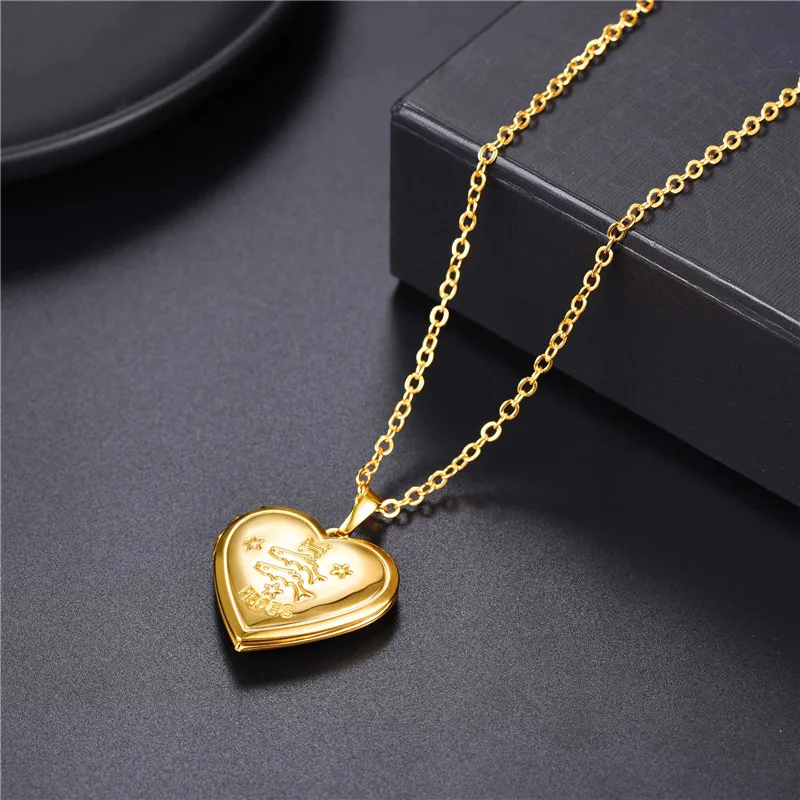 Collare подвеска рыбы сердце фото медальон Золотой/Серебряный цвет Созвездие