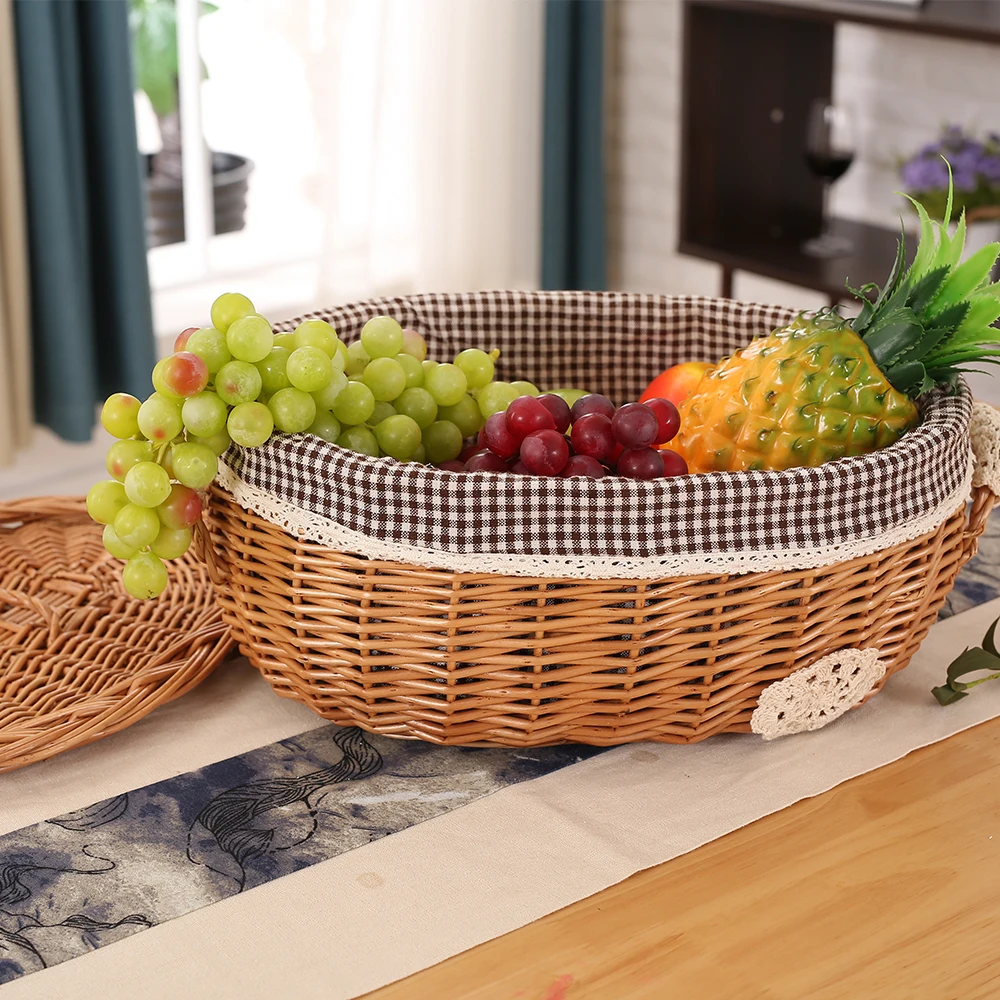 Плетеная корзина из ротанга с крышкой тканые игрушки для перекуса ящик хранения