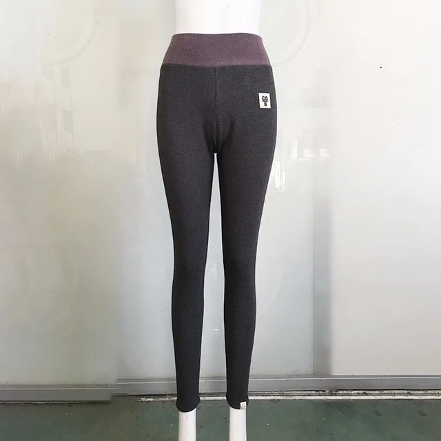 high waist Dark grey AOSHENG, новинка осень-зима, модные, хит, цветные, с эластичной резинкой на талии, с рисунком, из кусков, большой размер, вязаные леггинсы, женские, тонкие леггинсы - Цвет: high waist Dark grey