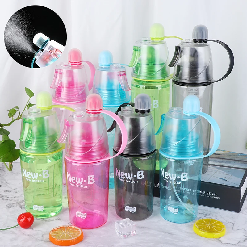 400/600 мл твердый пластиковый спрей прохладная Летняя Спортивная бутылка для воды