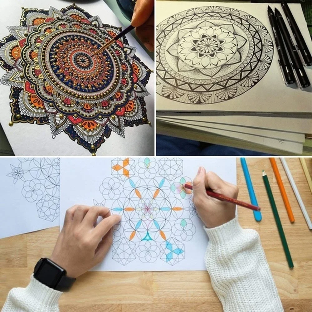 21 шт. трафареты для рисования мандалы | Канцтовары офиса и дома