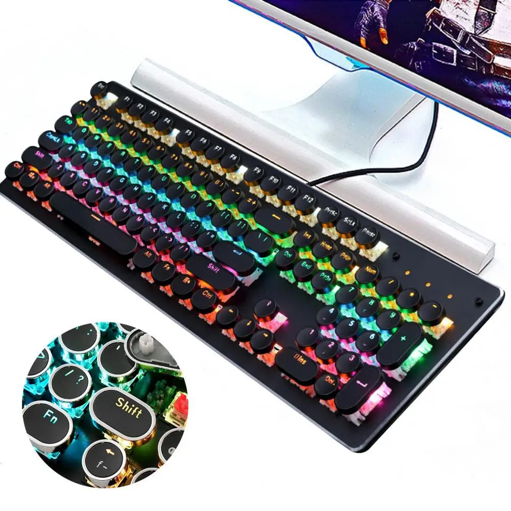 

104Pcs ABS keycaps Retro Game mechanical keyboard White Black punk keycap computer keyboard laptop keyboard keycaps