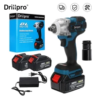 drillpro 388vf brushless cordless electric impact wrench 12 inch power tools 15000amh battery sleeve for makita 18v battery